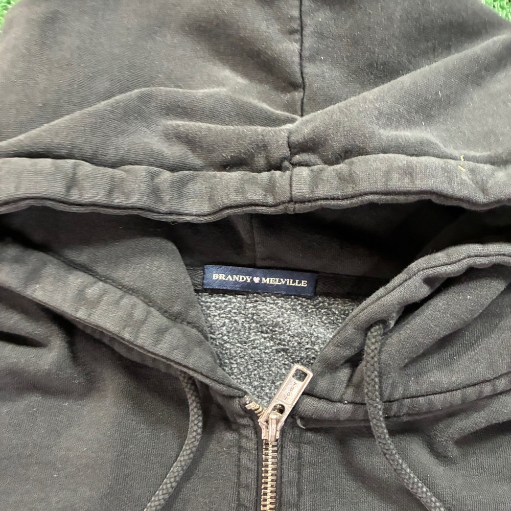 Black Brandy Melville Zip-Up Hoodie - Picture 2 of 5
